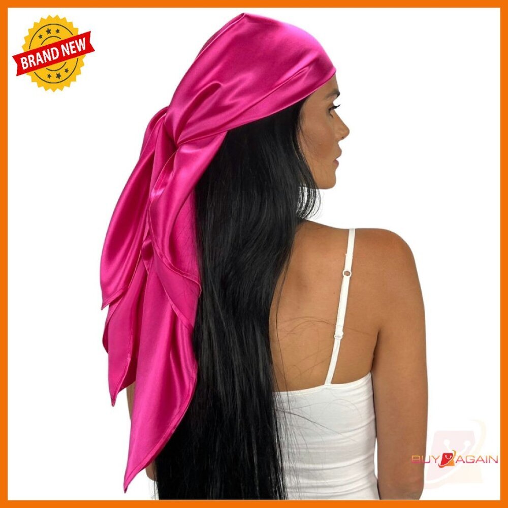 100% Silk 36" Head Scarf 19 Momme Hair Wrap Sleep Protection